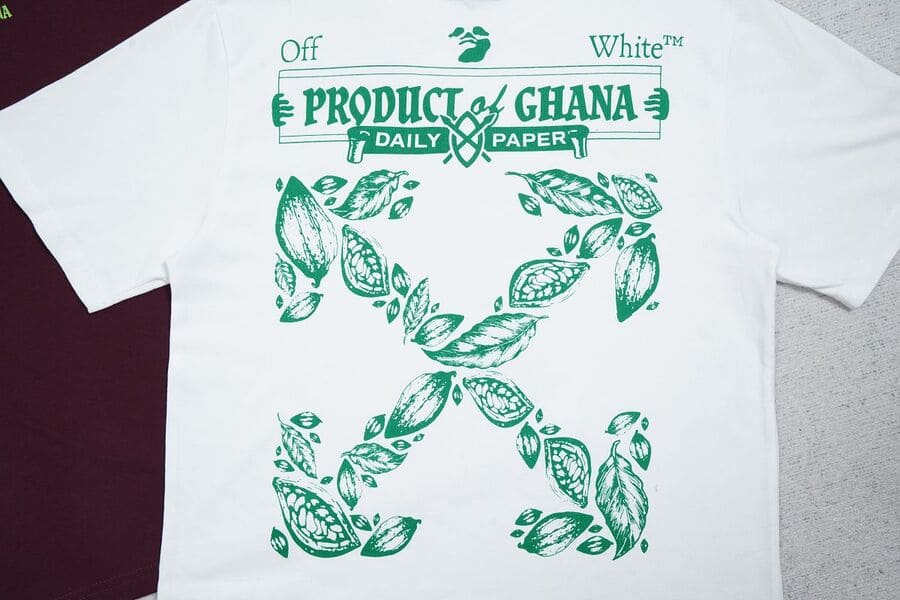 Playera Off-White x Daily Paper x Surf Ghana White