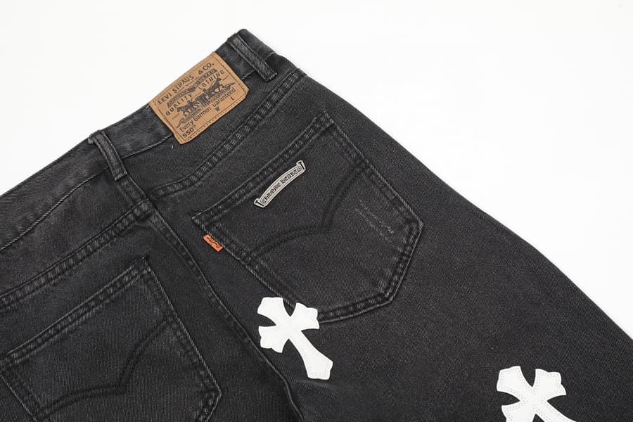 Pantalón Chrome Hearts Jeans Cross Patches Black White