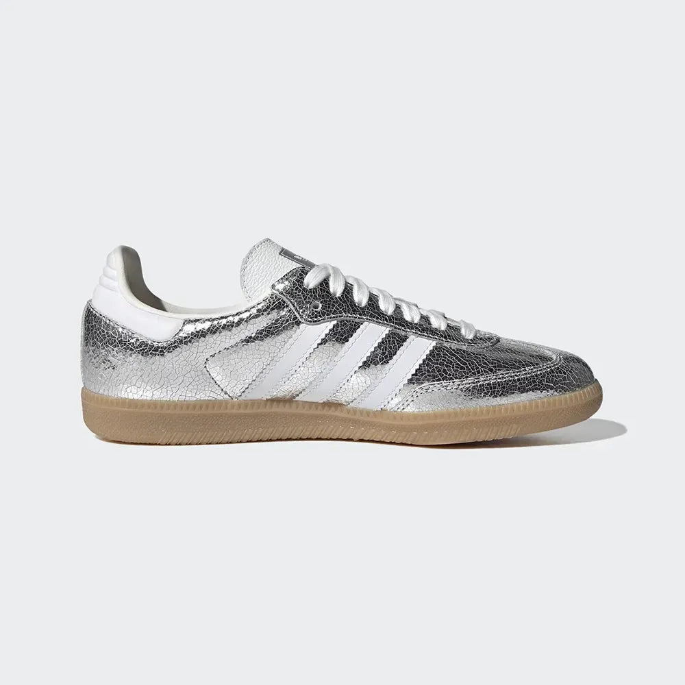 SAMBA OG Silver Metallic Cracked Leather–Cómodo