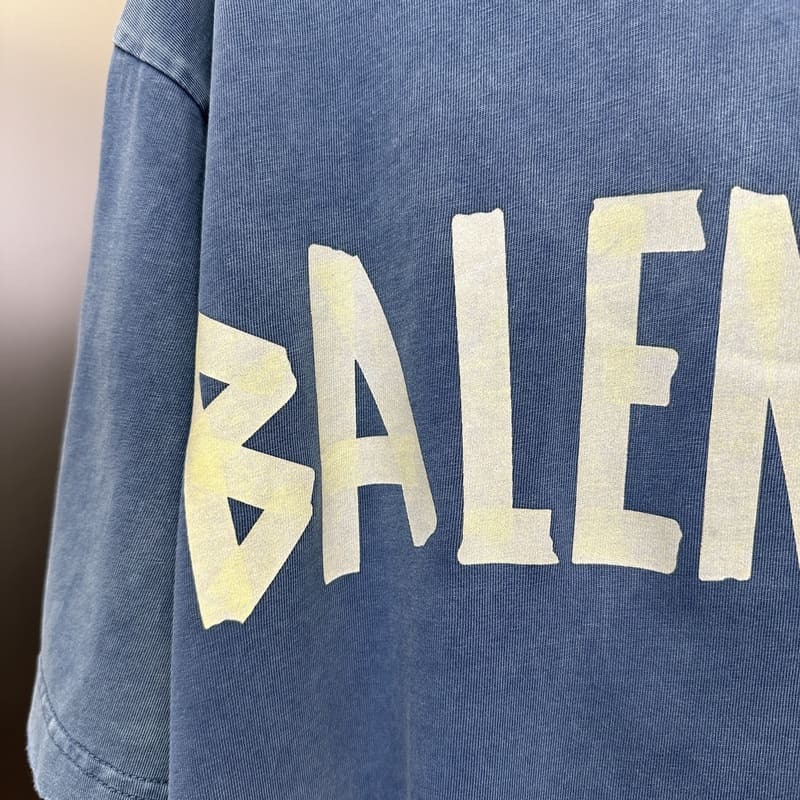 Playera Balenciaga Tape Type Azul