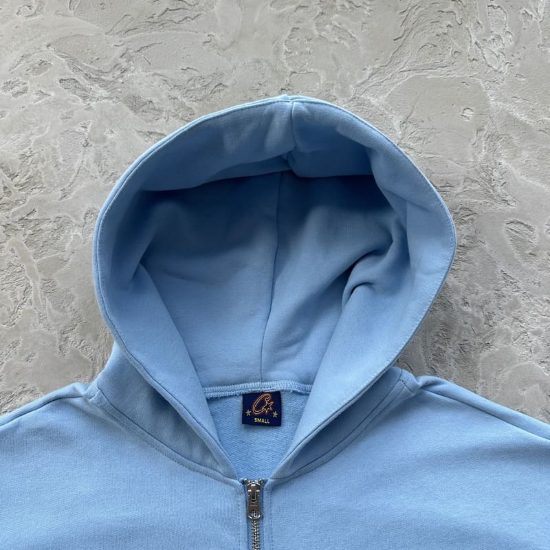 Chamarra Corteiz Hybrid Knit Alcatraz Azul