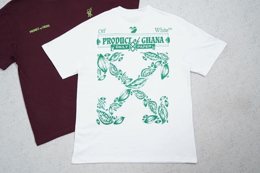 Playera Off-White x Daily Paper x Surf Ghana White