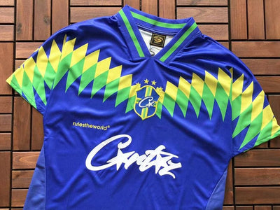 Playera Corteiz Fútbol Brasil Azul
