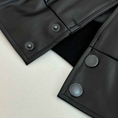 Chamarra Balenciaga Basketball Bomber Leather Black