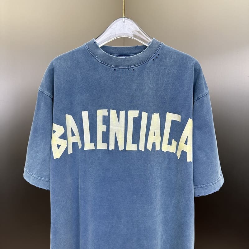 Playera Balenciaga Tape Type Azul