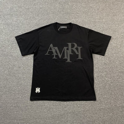 Playera Amiri Staggered Logo Negro