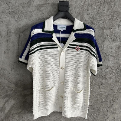 Conjunto Casablanca Crochê Blanco y Azul