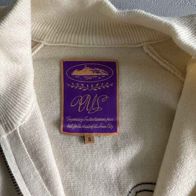 Chamarra Corteiz Knit Zip Up Fleece Cream