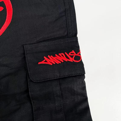 Pantalón Minus Two Cargo Negro/Vermelha