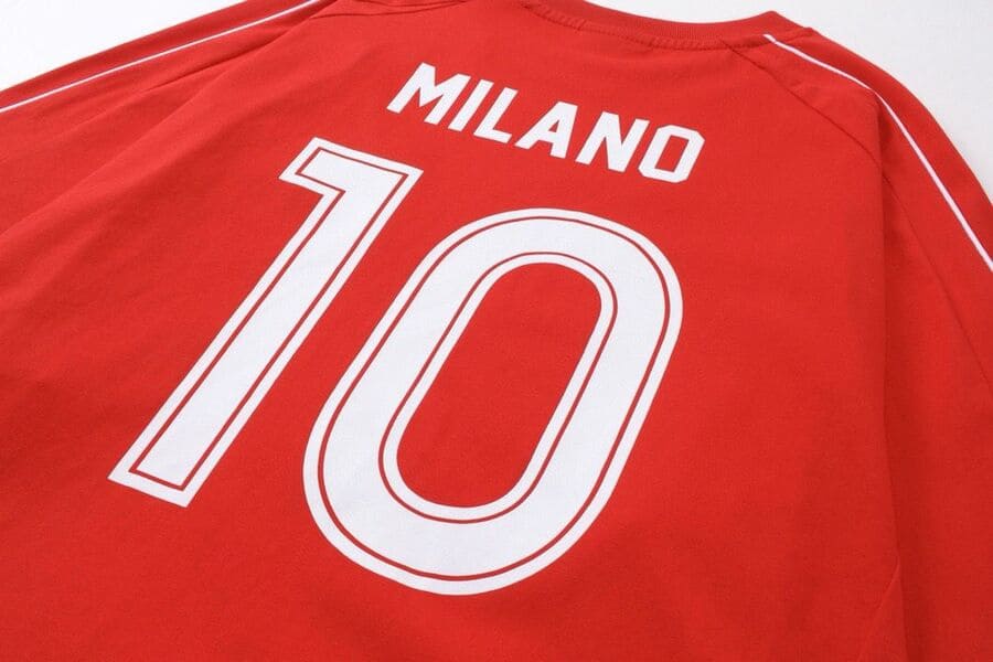 Playera Balenciaga Milaño #10 Soccer Jersey Oversized Red