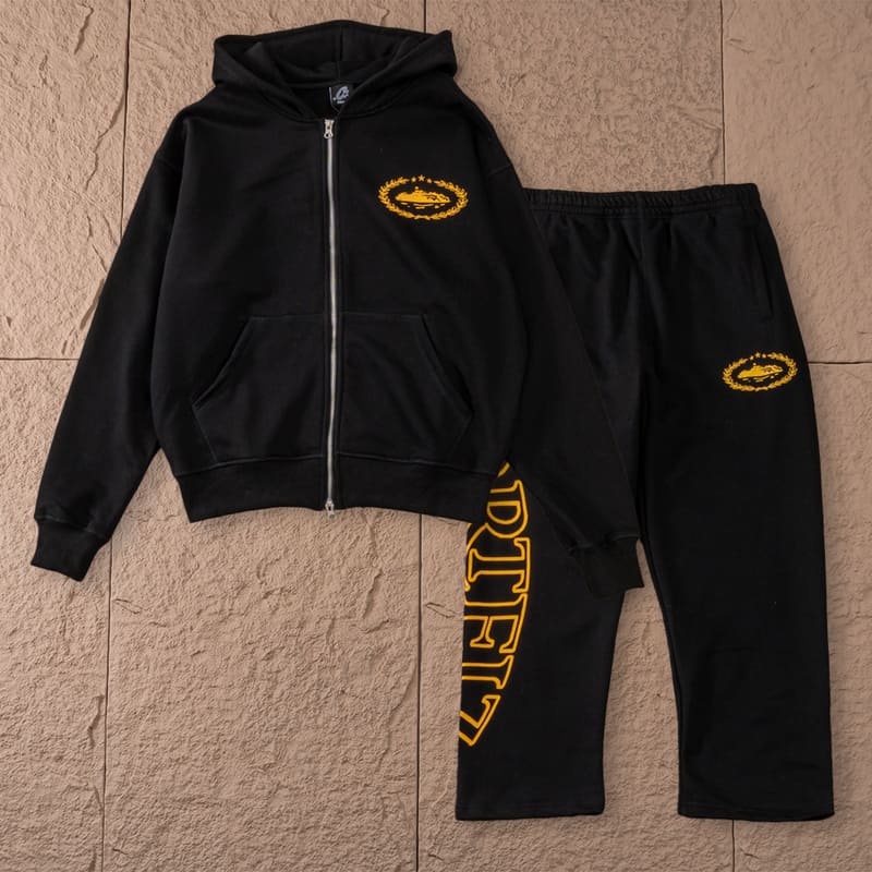 Conjunto Corteiz Superior Royale Negro/Amarillo
