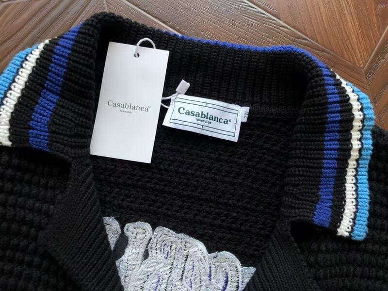 Conjunto Casablanca Crochê Gothic Negro y Azul