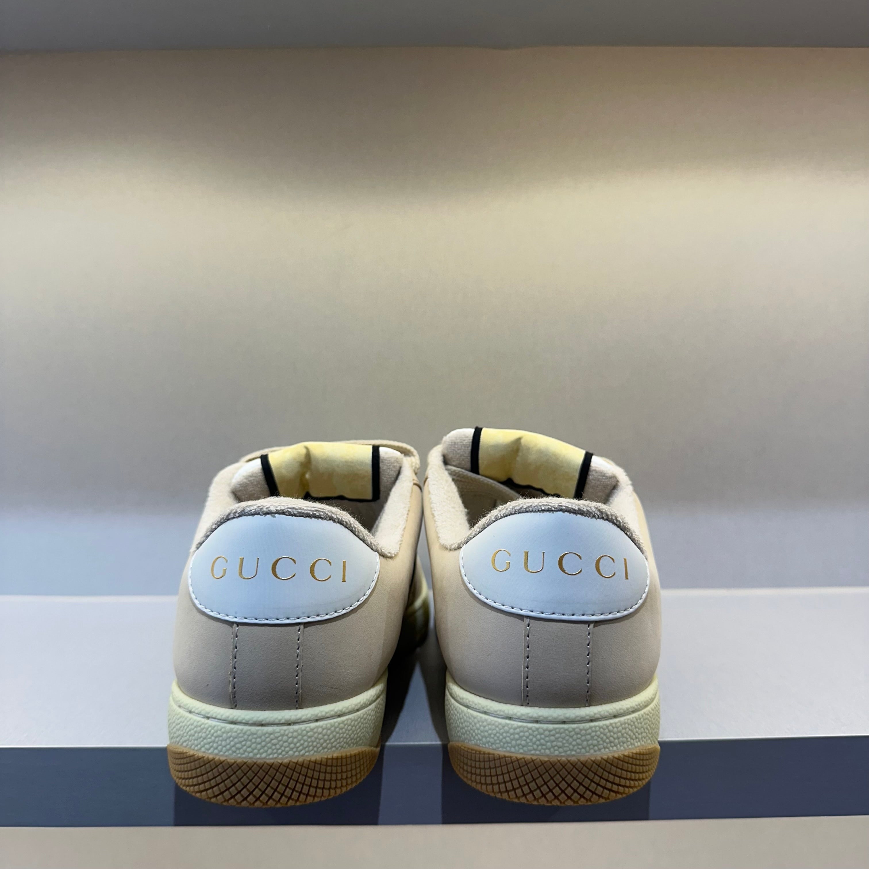 Gucci Screener Cream Leather
