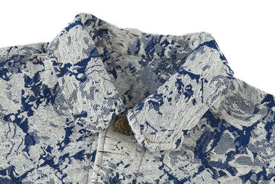 Chamarra Louis Vuitton Distressed Floral Denim