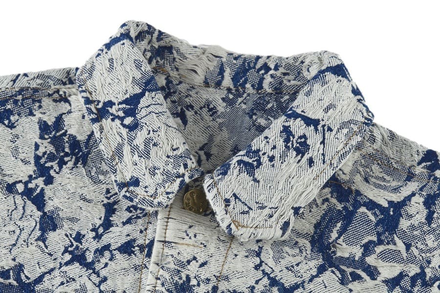 Chamarra Louis Vuitton Distressed Floral Denim