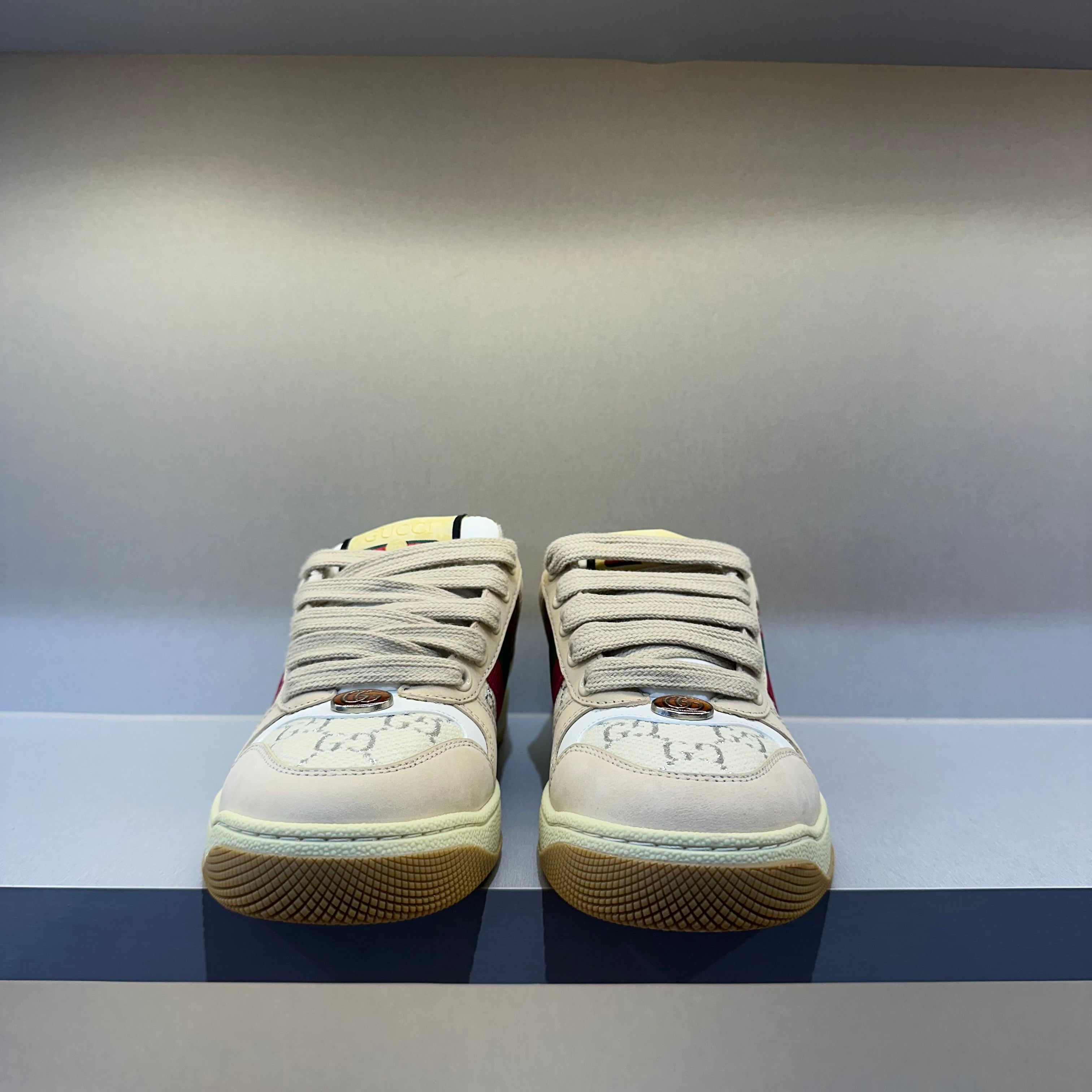 Gucci Screener Cream Leather