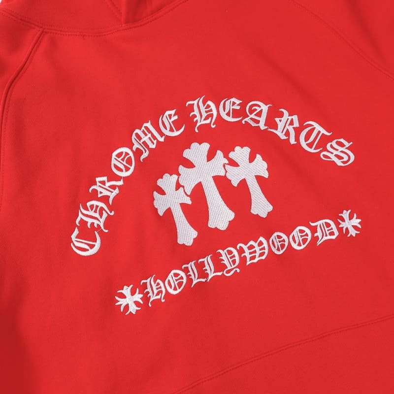 Moletom Chrome Hearts 3 Cross Rojo