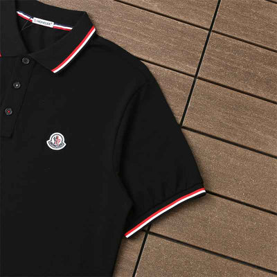 Playera Moncler Rib Polo Preta