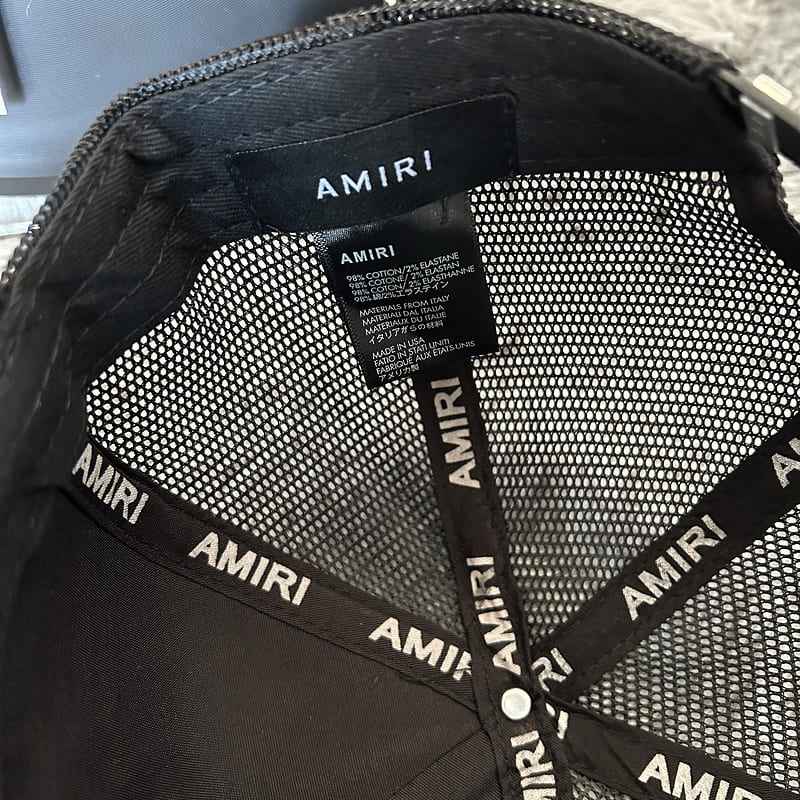 Gorra Amiri Trucker Staggered Logo Negro