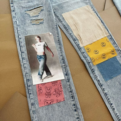 Pantalón Jeans Drew House Indigo Patchwork