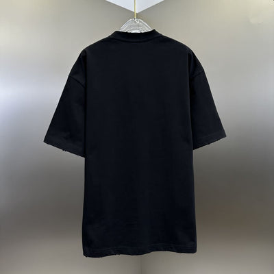 Playera Balenciaga Cracked Logo Distressed