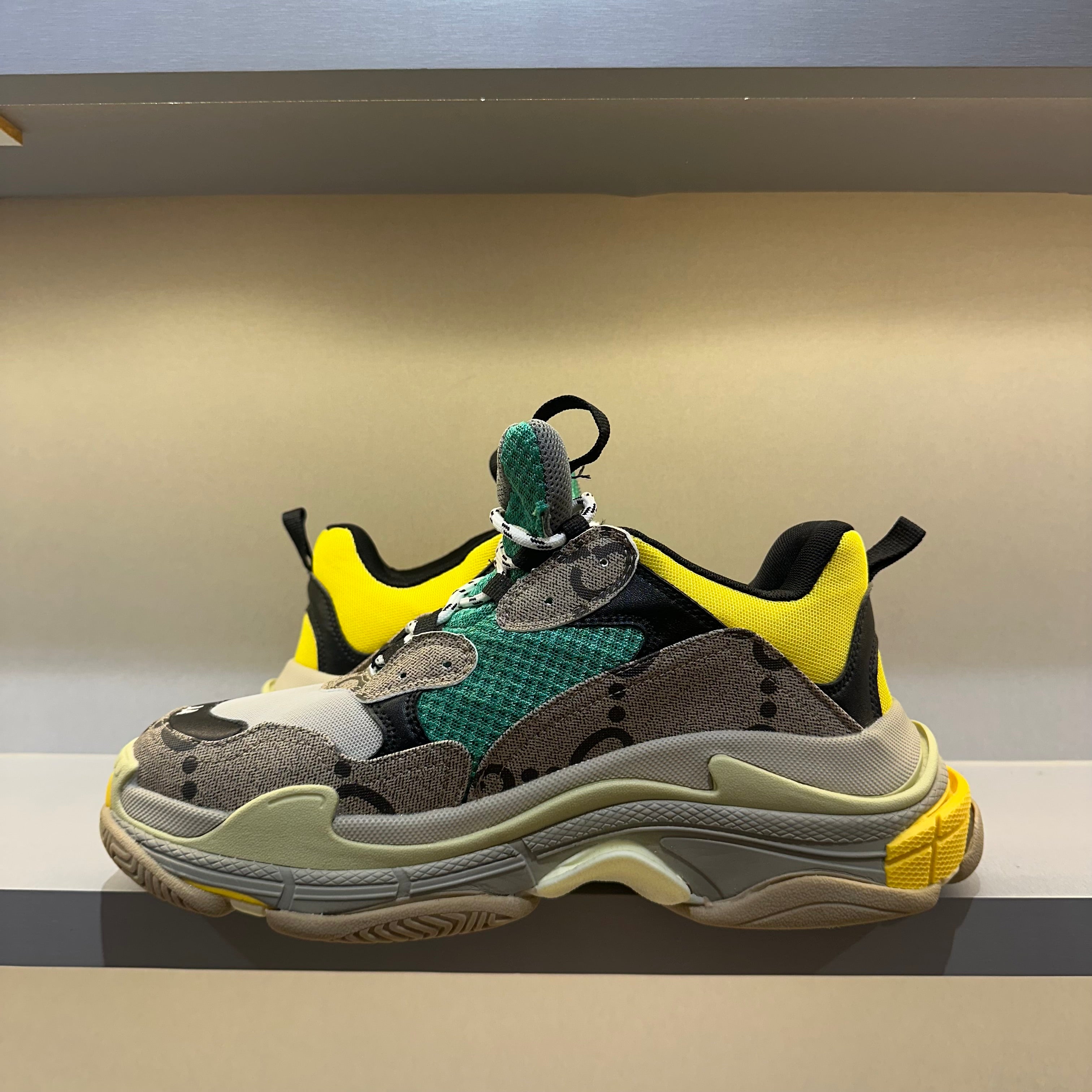 Gucci X Balenciaga The Hacker Project Triple S Beige Green Yellow