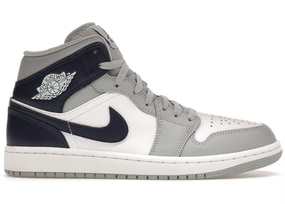 Tenis Jordan 1 Mid Wolf Grey Midnight Navy