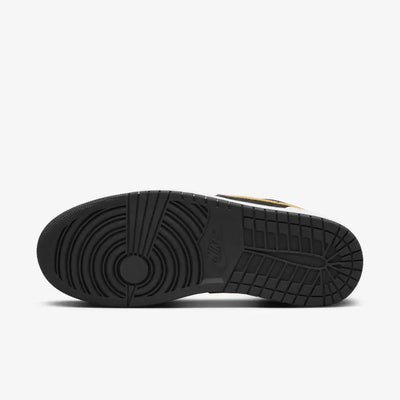 Air Jordan 1 Low White Black Metallic Gold Swoosh