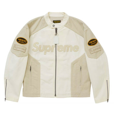 Chamarra Supreme x Vanson Leathers Cordura White Cream