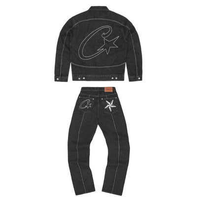Conjunto Corteiz C-Star Denim Jeans Negro