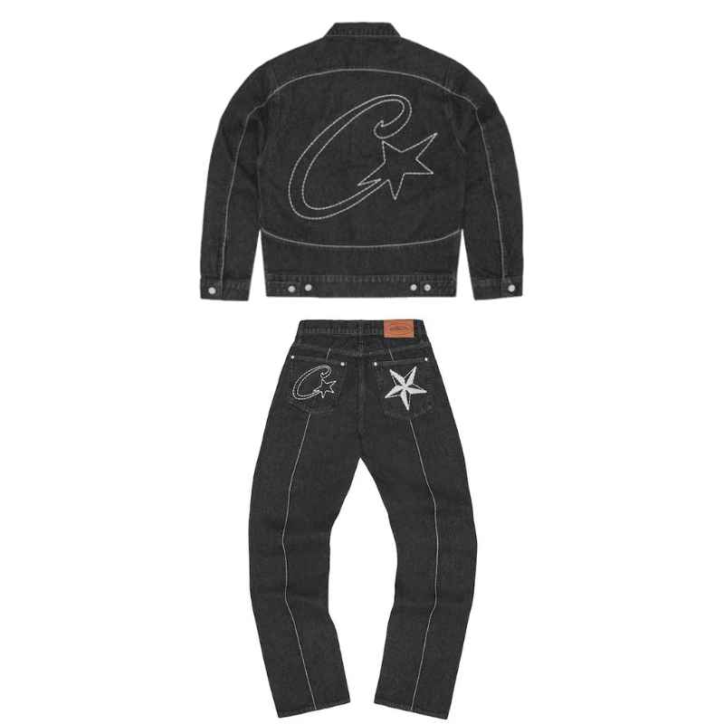 Conjunto Corteiz C-Star Denim Jeans Negro