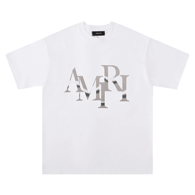 Playera Amiri Staggered Chrome Blanca