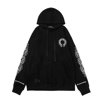 Moletom Chrome Hearts Horseshoe Floral Negro