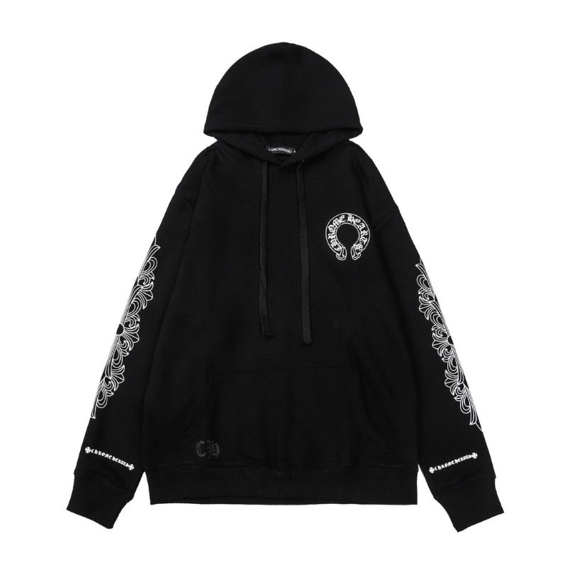 Moletom Chrome Hearts Horseshoe Floral Negro