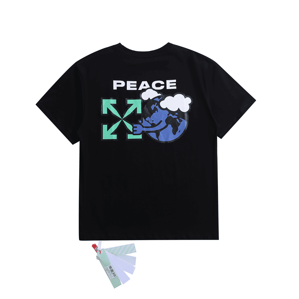 Playera Off-White Peace Worldwide Black