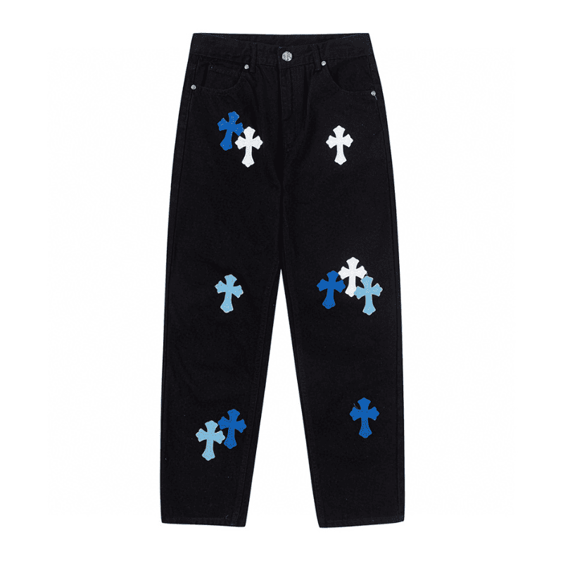 Pantalón Chrome Hearts Jeans Cross White/Blue