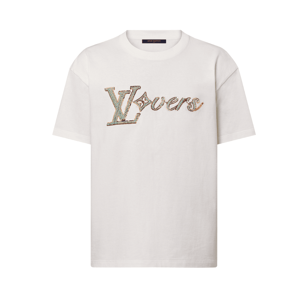 Playera Louis Vuitton White Embroidered Lovers