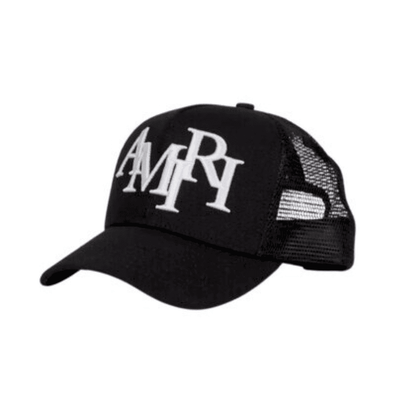 Gorra Amiri Trucker Staggered Logo Negro