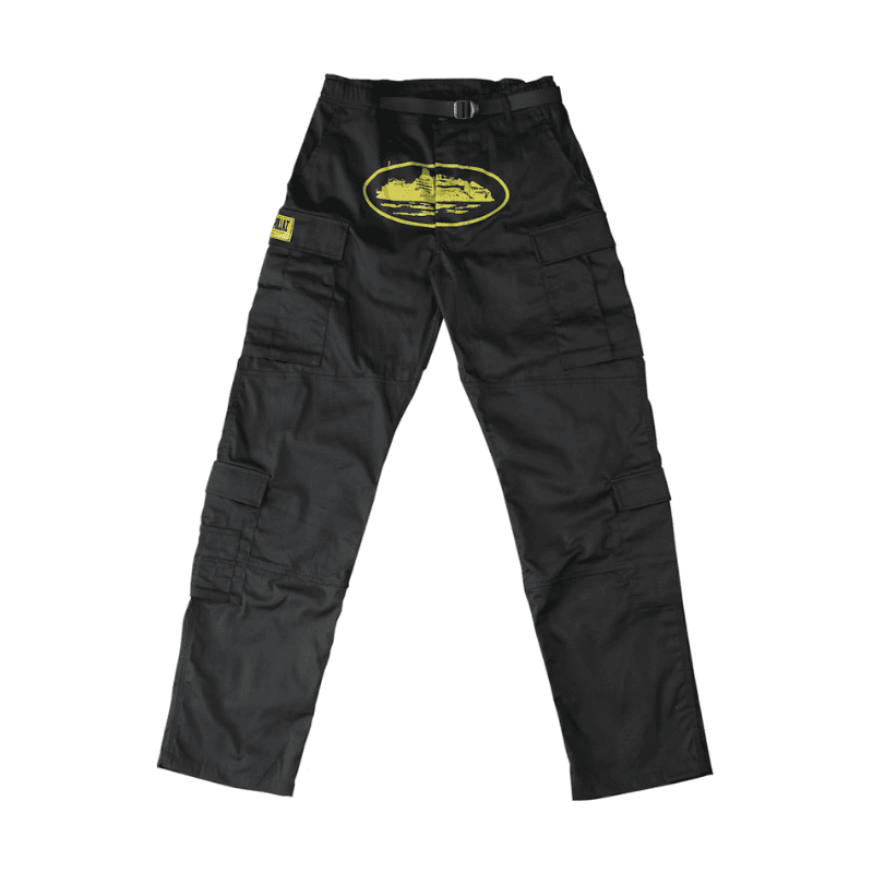 Pantalón Corteiz Cargo Preta y Amarillo