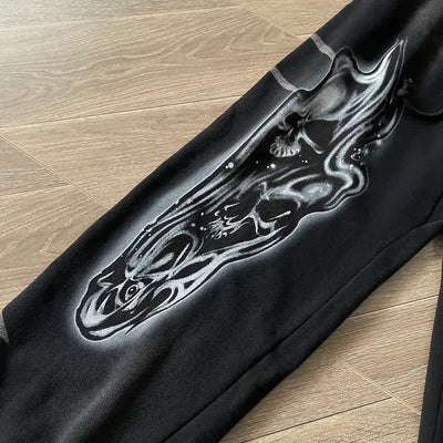 Pantalón Hellstar Airbrushed Skull Flare