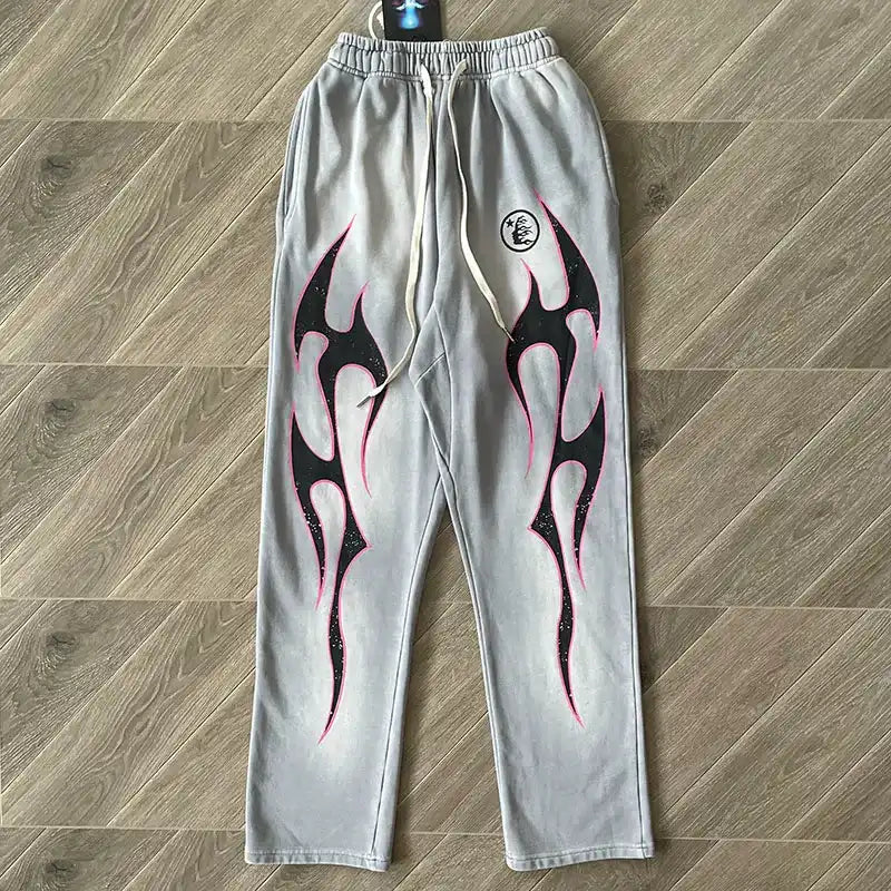 Pantalón Hellstar Grey Future Flame Sweatpants