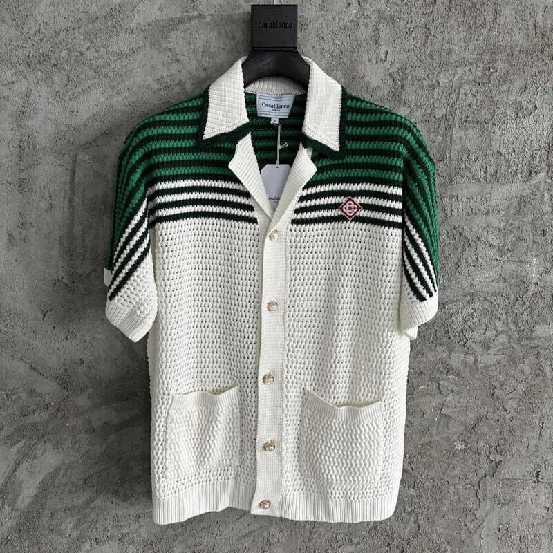 Conjunto Casablanca Crochê Verde/Blanco