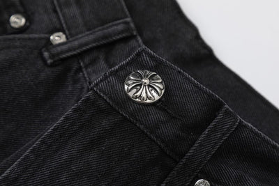 Bermuda Chrome Hearts Cross White Jeans