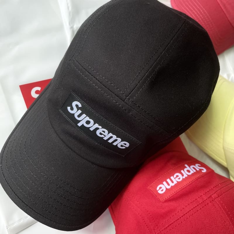 Gorra Supreme Washed Chino Twill Camp Black