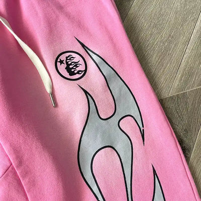 Pantalón Hellstar Flame Sweatpants Pink/Silver