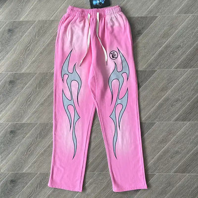 Pantalón Hellstar Flame Sweatpants Pink/Silver