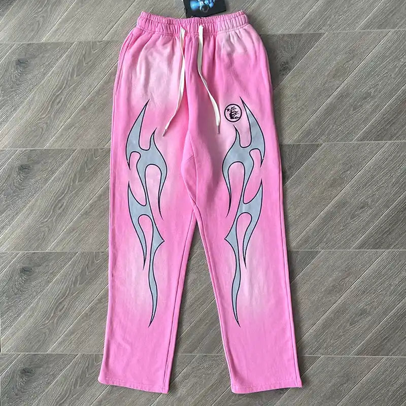 Pantalón Hellstar Flame Sweatpants Pink/Silver