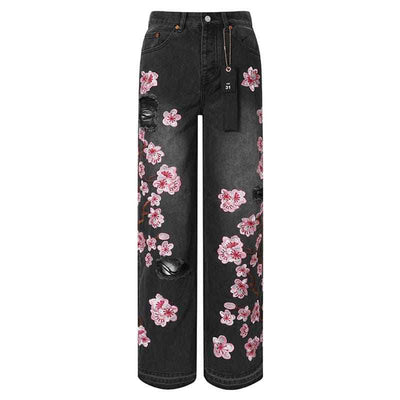 Pantalón Purple Pink Flowers Jeans