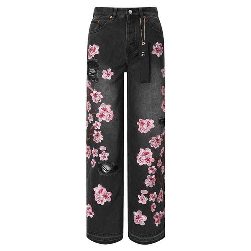 Pantalón Purple Pink Flowers Jeans
