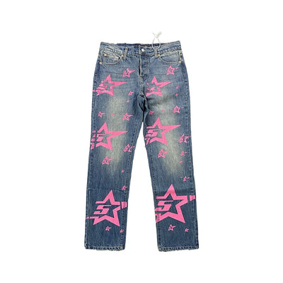 Pantalón Jeans Sp5der Pink Stars